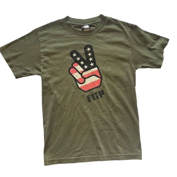 Vintage Flip Skateboard’s T-Shirt, Army Green, size S - Picture 1 of 5